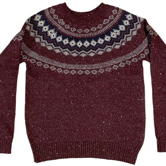 Original Weatherproof Vintage Maroon & Gray Fairisle Sweater - Sz XS - Picture 2 of 12